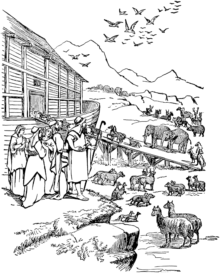03 The Animals walk on to Noahs Ark