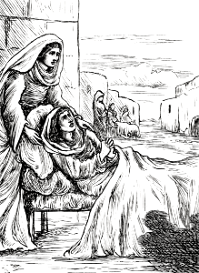 Acts 05 v15 - The Sick are put in the streets for Peters shadow