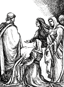 Acts 09 v39 - The widows show Peter the garments Dorcas had made