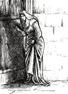 Acts 12 v13 - Rhoda answers the door when Peter comes from prison