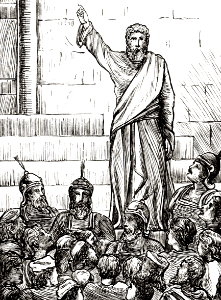 Acts 21 v40 - Paul beckons for silence and speaks to the Jews