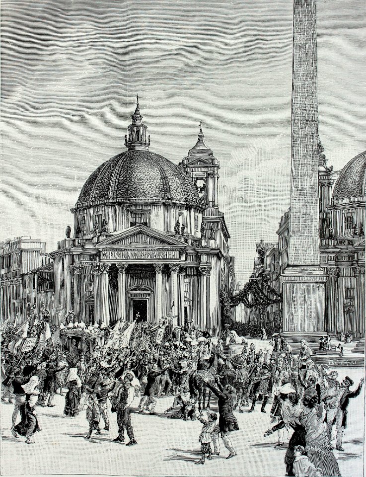 "Acclamazione a Pio IX in Piazza del Popolo".