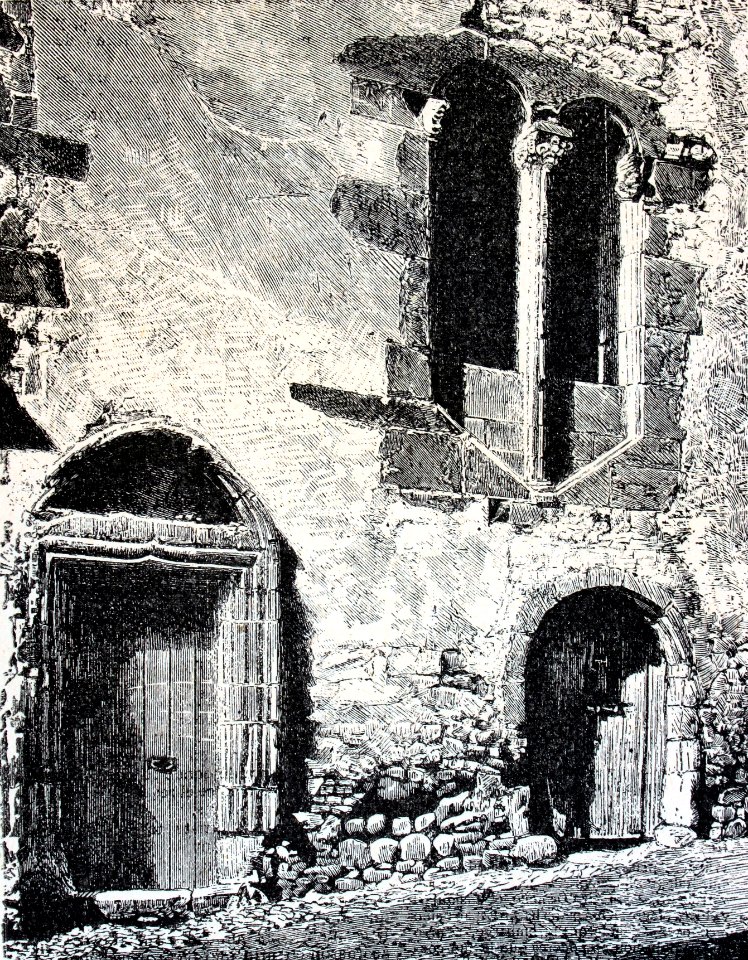 "Casa que se supone habitó Colón en la isla de Madeira".