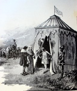 "Colón en el Real de Santa Fé".