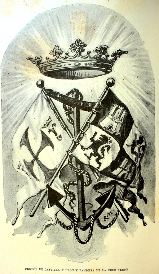 "Péndon de Castilla y León y bandera de la cruz verde".