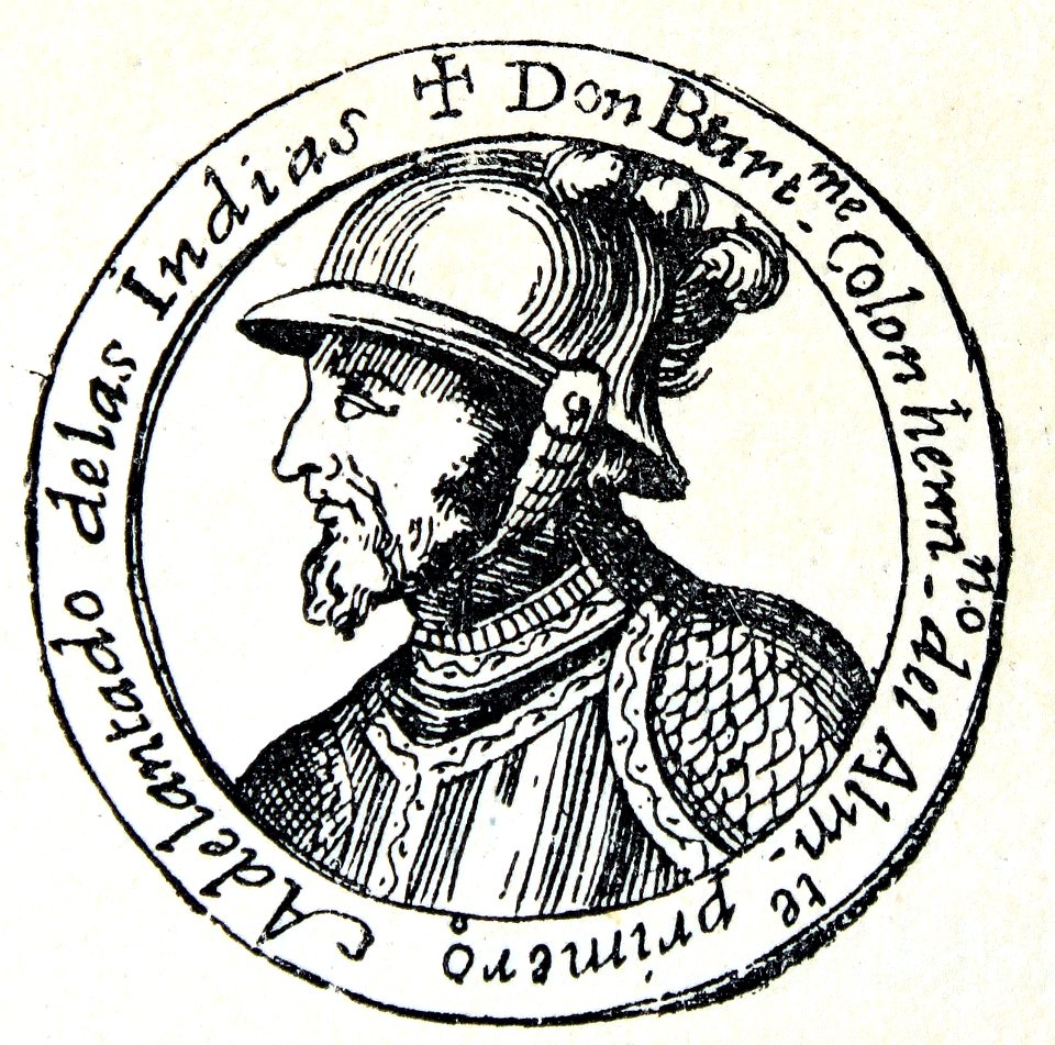 "Don Bartolome Colón, hermano del Almirante primero, Adela…