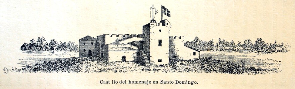 "Castillo del homenaje en Santo Domingo".. Free illustration for personal and commercial use.