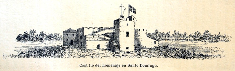 "Castillo del homenaje en Santo Domingo".