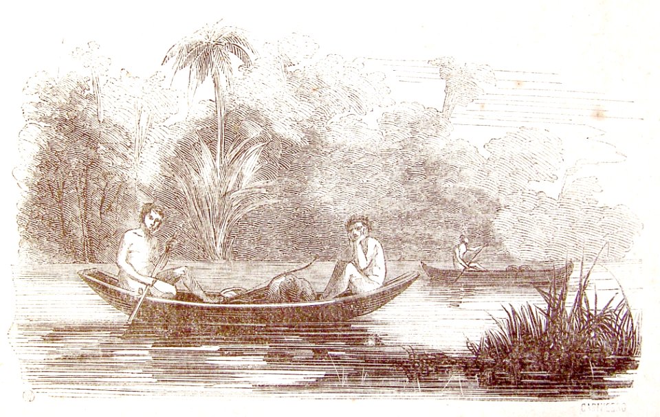 Indios en canoa