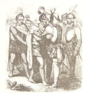 "Magiscatzin pide a Cortés que le bauticen".
