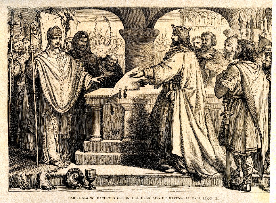 "Carlo-Magno haciendo cesión del exarcado de Ravena al Pap…