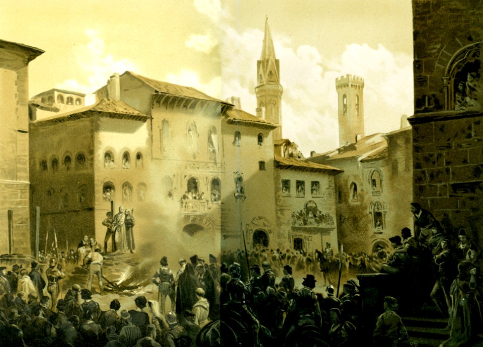 "Suplicio de Fray Jerónimo Savonarola (Dibujo de Don Ricar…