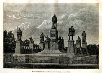 "Monumento erigido en Worms a la memoria de Lutero".
