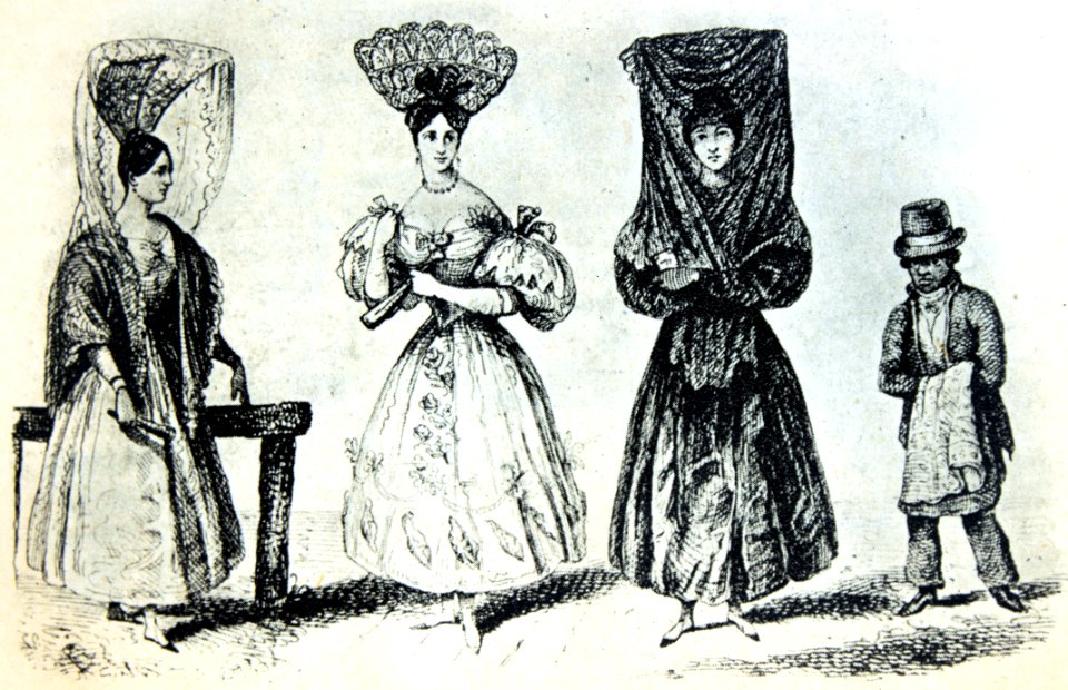 "Trajes de las porteñas en el paseo, en el baile y en la i…