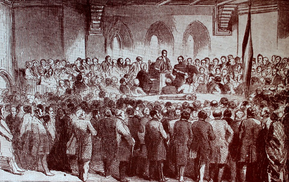 "Kossuth est salué à l'Hotel de Ville de Southampton".