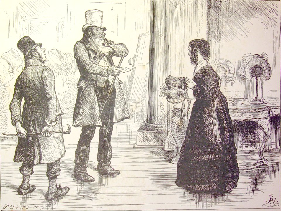 ""You can jist give him that 'ere card, and tell him if he…