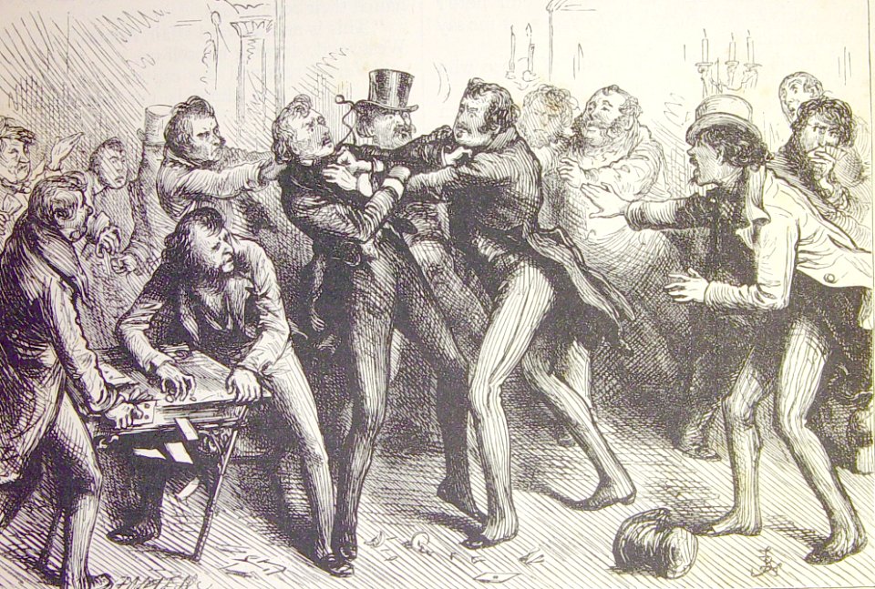 "Two men, seizing each other by the Throat, struggled into…