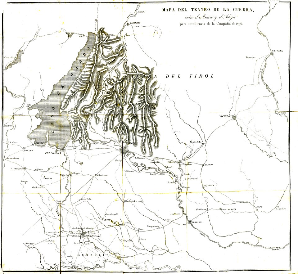 "Mapa del teatro de la guerra entre el Mincio y el Adigio …