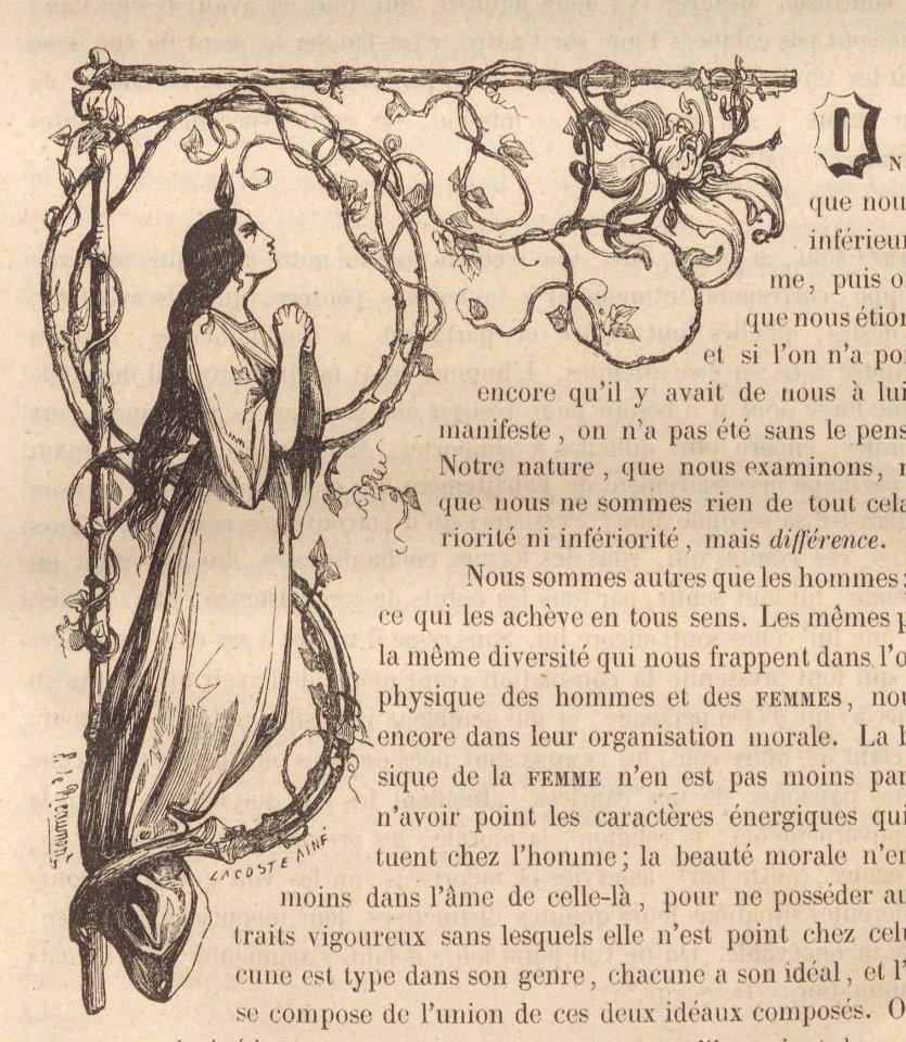 "Mujer rezando". "Letra O"