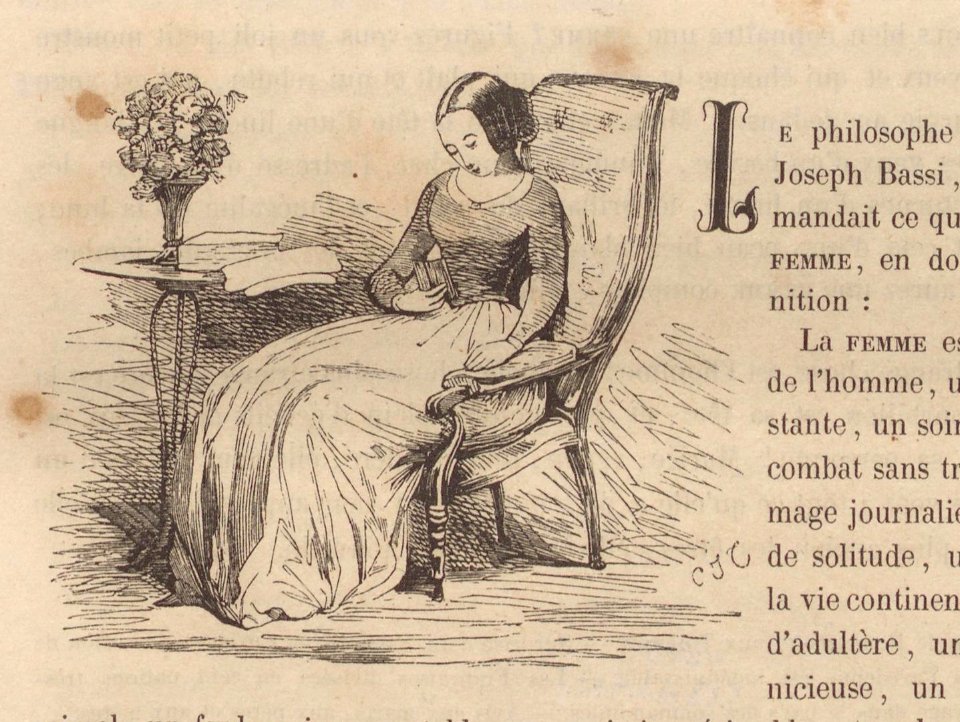 "Letra L" "Mujer sentada leyendo"