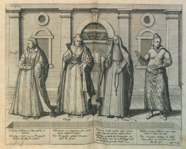 "Figuras de mujeres portuguesas en las colonias asiáticas"…. Free illustration for personal and commercial use.