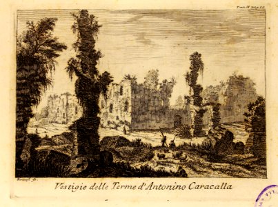 Vestigie delle Terme d'Antonino Caravcalla. Free illustration for personal and commercial use.
