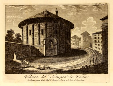 Veduta del Tempio di Vesta. Free illustration for personal and commercial use.