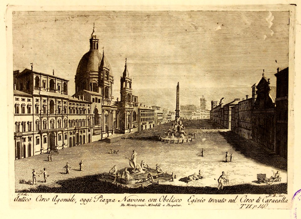 Antico circo Agonale, oggi piazza Navona... - Free Stock Illustrations ...