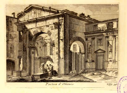 Portico d'Ottavia. Free illustration for personal and commercial use.