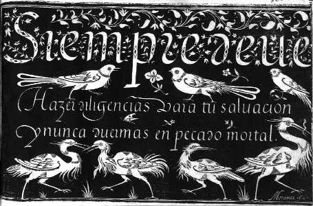 "Adornos caligráficos (Motivos animales, etc.)"