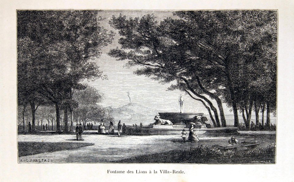 Fontaine des Lions à la Villa-Reale