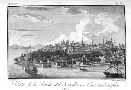 "Vista de la Punta del Serallo en Constantinopla"