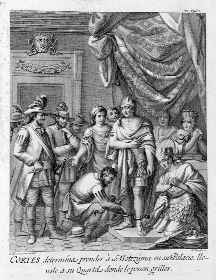 "Cortes determina prender a Motezuma en su Palacio. Lléval…