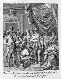 "Cortes determina prender a Motezuma en su Palacio. Lléval…