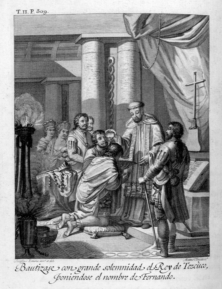 "Bautizase con grande solemnidad el Rey de Tezcuco poniend…