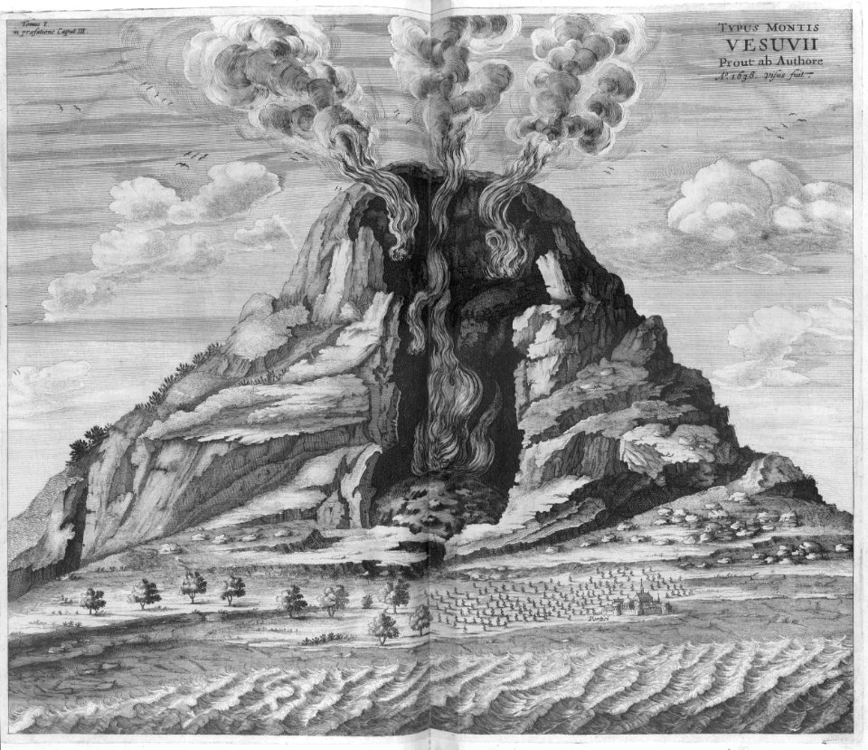 "Typus Montis Vesuvii Prout ab Authore Aº 1638 visus fuit"…