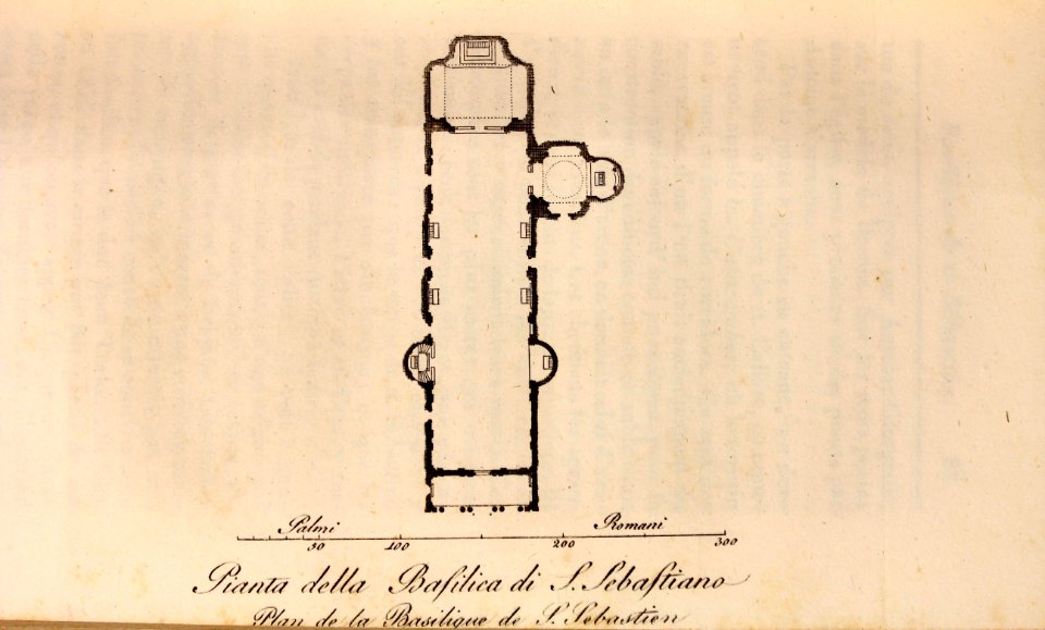 "Pianta della Basilica di s. Sebastiano, Plan de la Basili…