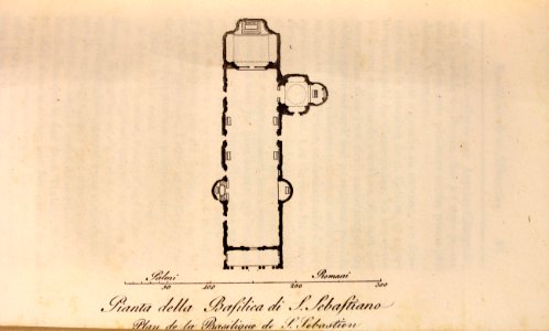 "Pianta della Basilica di s. Sebastiano, Plan de la Basili…