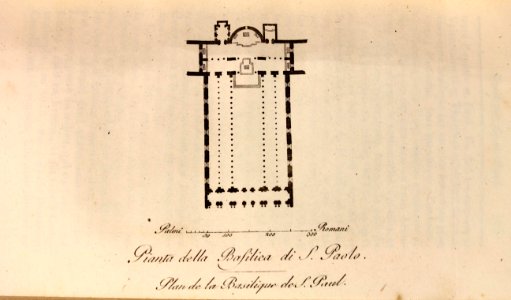 "Pianta della Basilica di S. Paolo, Plan de la Basilique d…