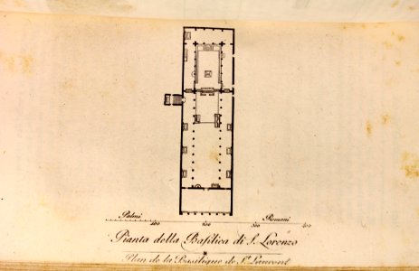 "Planta della Basilica di S. Lorenzo, Plan de la Basilique…