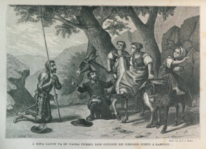 "A esta sazón ya se había puesto Don Quijote de Hinojos ju…