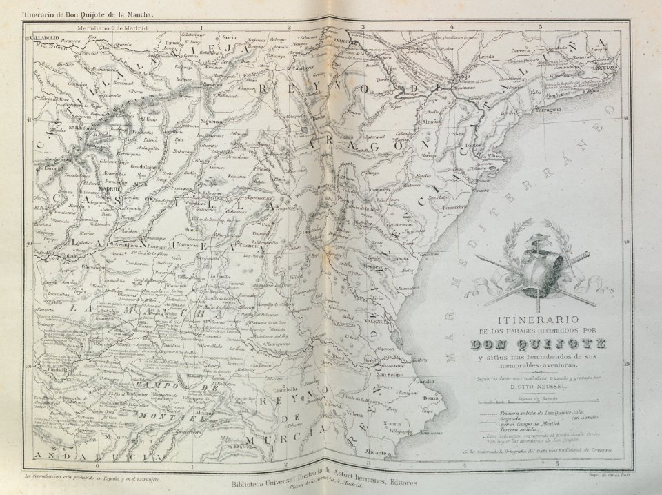 "Itinerario de los parages recorridos por Don Quijote"