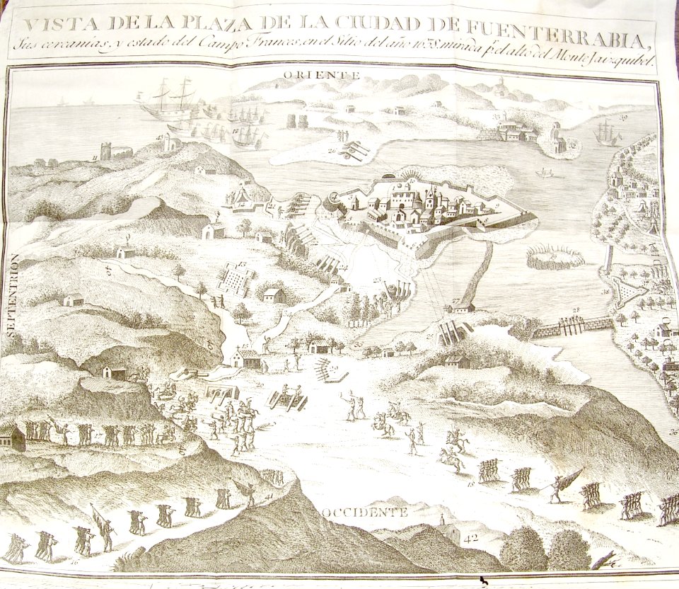 "Vista de la plaza de la Ciudad de Fuenterrabía. 1638". Free illustration for personal and commercial use.