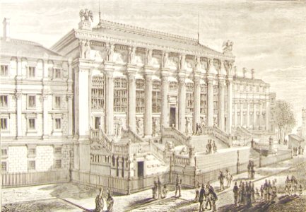 "Nueva fachada del Palacio de Justicia de Paris".. Free illustration for personal and commercial use.