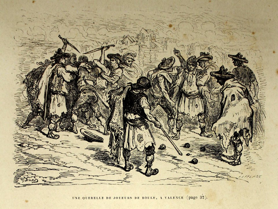 "Une querelle de joueurs de roule, a valence"