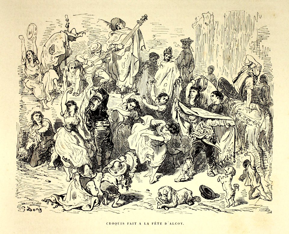 "Croquis fait a la fête d'Alcoy"