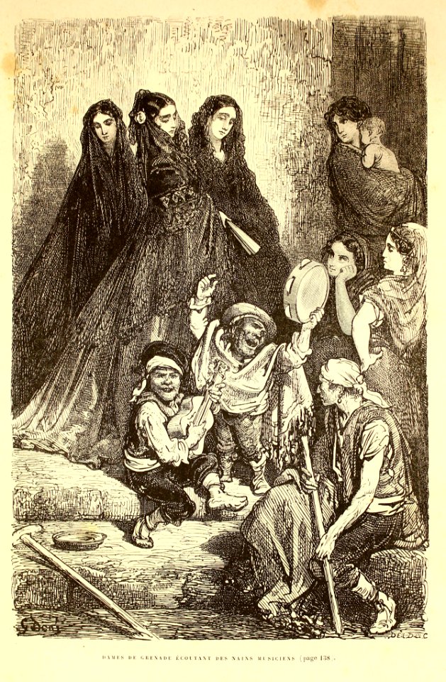 "Dames de Grenade écoutant des nains musiciens"