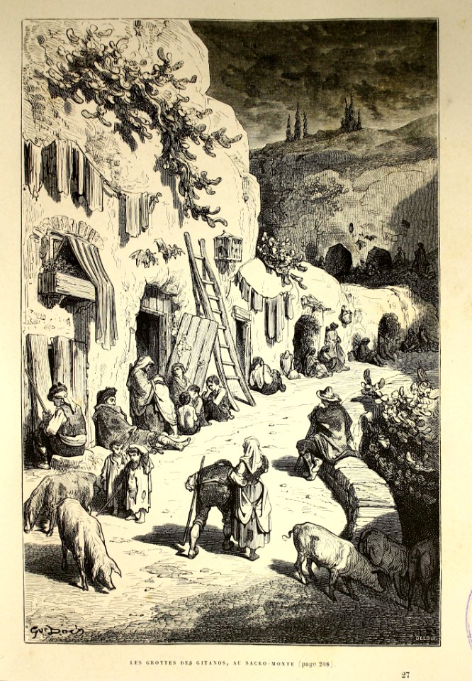 "Les grottes des gitanos, au Sacro-monte"