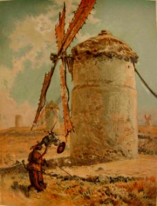 [Don Quijote lucha contra los molinos de viento]