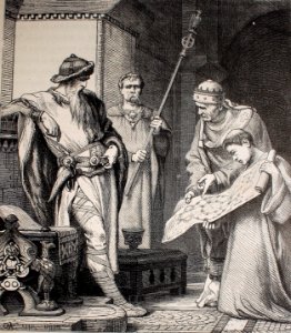 "Carlo-Magno examina el plano de una capilla para el Palac…